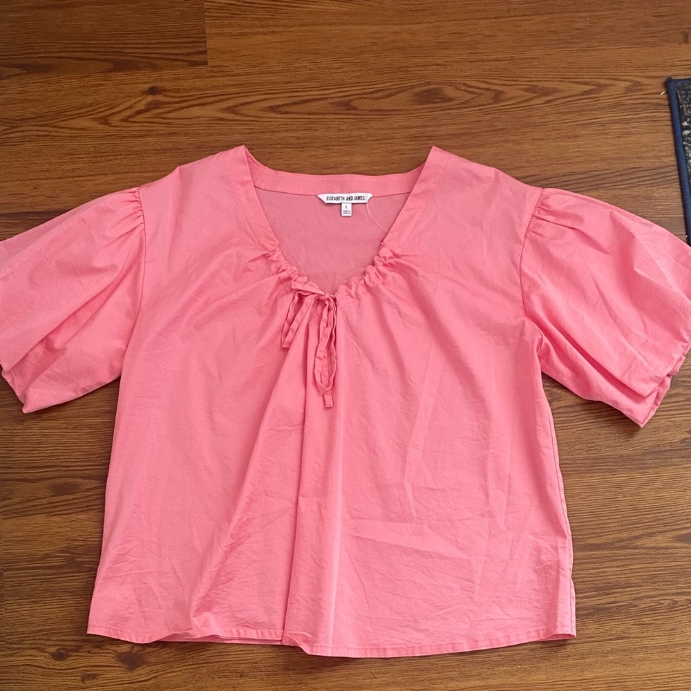 Elizabeth and James Coral Puff Sleeve Blouse